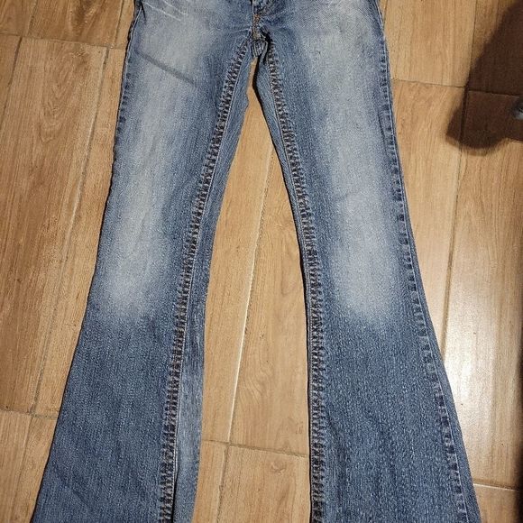Ladies Silver Boot Cut Jeans - Picture 3 of 8